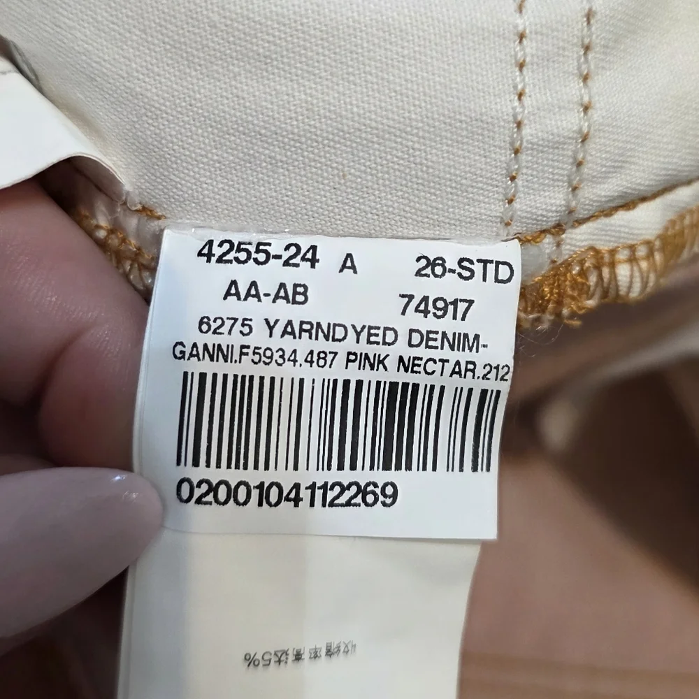 🆕️ GANNI Pink Yarn-Dyed Straight Jeans - Picture 10 of 14